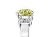 White gold Three-Stone Fancy Yellow Round  Cut Solitaire Ring with Prong Setting_8