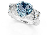 White gold Three-Stone Heart Cut Aquamarine Braided Band Ring with Four-Prong Setting_46