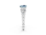 White gold Three-Stone Heart Cut Aquamarine Braided Band Ring with Four-Prong Setting_47