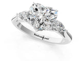 White gold Three-Stone Heart Cut Brilliant Diamond Solitaire Ring with Tapered Band and Four-Prong Setting_14