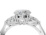 White gold Three-Stone Heart Cut Brilliant Diamond Solitaire Ring with Tapered Band and Four-Prong Setting_17