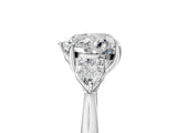 White gold Three-Stone Heart Cut Brilliant Diamond Solitaire Ring with Tapered Band and Four-Prong Setting_18