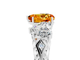 White gold Three-Stone Heart Cut Citrine Braided Band Ring with Four-Prong Setting_53