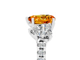 White gold Three-Stone Heart Cut Citrine Ring with Pavé Band and Prong Setting_17