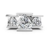 White gold Three Stone Heart Cut Cut Channel Set Diamond Ring_134