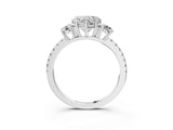 White gold Three-Stone Heart Cut Cut Diamond Pavé Band with Prong Setting_42