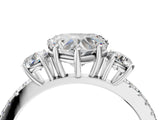 White gold Three-Stone Heart Cut Cut Diamond Pavé Band with Prong Setting_43