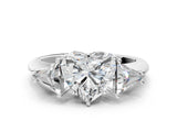White gold Three-Stone Heart Cut Cut Diamond Ring with Trillion Side Stones and Four-Prong Setting_15