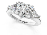 White gold Three-Stone Heart Cut Cut Diamond Ring with Trillion Side Stones and Four-Prong Setting_16