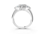 White gold Three-Stone Heart Cut Cut Diamond Ring with Trillion Side Stones and Four-Prong Setting_18
