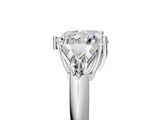 White gold Three-Stone Heart Cut Cut Diamond Ring with Trillion Side Stones and Four-Prong Setting_20