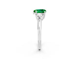 White gold Three-Stone Heart Cut Cut Diamond Ring with Trillion Side Stones and Four-Prong Setting_2