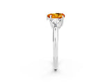 White gold Three-Stone Heart Cut Cut Diamond Ring with Trillion Side Stones and Four-Prong Setting_2