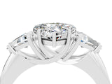 White gold Three-Stone Heart Cut Cut Diamond Ring with Trillion Side Stones and Four-Prong Setting_4