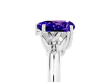 White gold Three-Stone Heart Cut Cut Diamond Ring with Trillion Side Stones and Four-Prong Setting_5