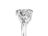 White gold Three-Stone Heart Cut Cut Diamond Ring with Trillion Side Stones and Four-Prong Setting_5