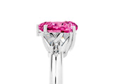 White gold Three-Stone Heart Cut Cut Diamond Ring with Trillion Side Stones and Four-Prong Setting_5