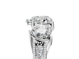 White gold Three-Stone Heart Cut Cut Milgrain Pavé Engagement Ring_12