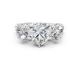 White gold Three-Stone Heart Cut Diamond Braided Band Ring with Four-Prong Setting_87