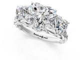 White gold Three-Stone Heart Cut Diamond Braided Band Ring with Four-Prong Setting_87