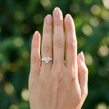 White gold Three-Stone Heart Cut Diamond Cathedral Engagement Ring with Prong Setting_6