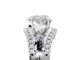 White gold Three-Stone Heart Cut Diamond Engagement Ring with Pave Band and Prong Setting_11