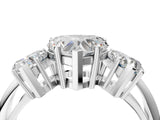 White gold Three-Stone Heart Cut Diamond Engagement Ring with Prong Setting on a White Gold Band_10