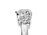 White gold Three-Stone Heart Cut Diamond Engagement Ring with Prong Setting on a White Gold Band_11