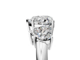 White gold Three-Stone Heart Cut Diamond Engagement Ring with Prong Setting on a White Gold Band_35