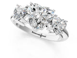 White gold Three-Stone Heart Cut Diamond Engagement Ring with Prong Setting on a White Gold Band_7