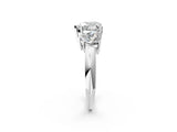 White gold Three-Stone Heart Cut Diamond Engagement Ring with Prong Setting on a White Gold Band_8