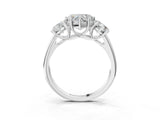 White gold Three-Stone Heart Cut Diamond Engagement Ring with Prong Setting_10