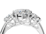 White gold Three-Stone Heart Cut Diamond Engagement Ring with Prong Setting_11