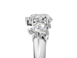White gold Three-Stone Heart Cut Diamond Engagement Ring with Prong Setting_12