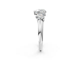White gold Three-Stone Heart Cut Diamond Engagement Ring with Prong Setting_9