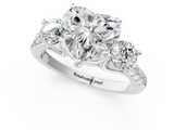 White gold Three-Stone Heart Cut Diamond Pavé Band with Four-Prong Setting_50