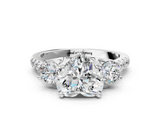 White gold Three-Stone Heart Cut Diamond Pavé Band with Four-Prong Setting_51