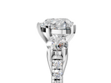 White gold Three-Stone Heart Cut Diamond Pavé Band with Four-Prong Setting_56