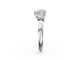 White gold Three-Stone Heart Cut Diamond Ring with Channel-Set Band and Four-Prong Setting_133