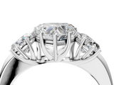 White gold Three-Stone Heart Cut Diamond Ring with Channel-Set Band and Four-Prong Setting_135