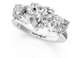 White gold Three-Stone Heart Cut Diamond Ring with Channel Set Band and Four-Prong Setting_19