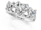 White gold Three-Stone Heart Cut Diamond Ring with Channel-Set Band and Four-Prong Setting_65