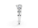 White gold Three-Stone Heart Cut Diamond Ring with Channel-Set Band and Four-Prong Setting_66