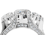 White gold Three-Stone Heart Cut Diamond Ring with Channel-Set Band and Four-Prong Setting_68