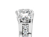 White gold Three-Stone Heart Cut Diamond Ring with Channel-Set Band and Four-Prong Setting_69