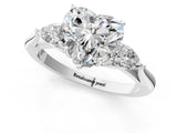 White gold Three-Stone Heart Cut Diamond Ring with Pear  Side Stones in Four-Prong Setting_23