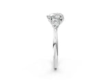White gold Three-Stone Heart Cut Diamond Ring with Pear  Side Stones in Four-Prong Setting_24