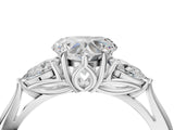 White gold Three-Stone Heart Cut Diamond Ring with Pear  Side Stones in Four-Prong Setting_26