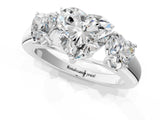White gold Three-Stone Heart Cut Diamond Ring with Prong Setting and Classic Band_4