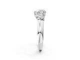 White gold Three-Stone Heart Cut Diamond Ring with Prong Setting and Classic Band_5